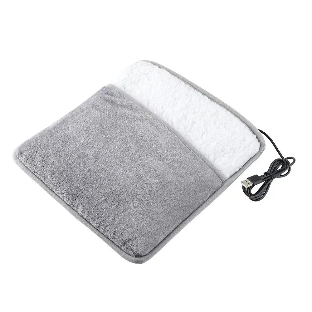 Washable USB Electric Heater Foot Warmer Heated Comfort Fleece Suede Cushion Couple Warm Foot Cover Feet Heating Pads For Office