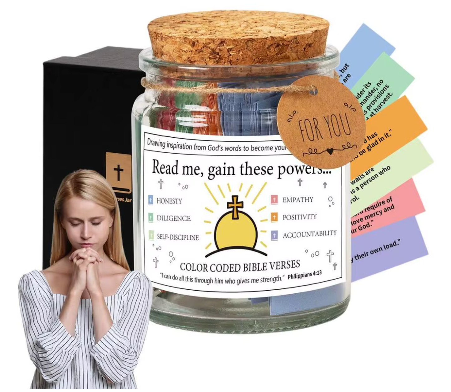 Handmade Bible Verses in A Jar (90 PCS)