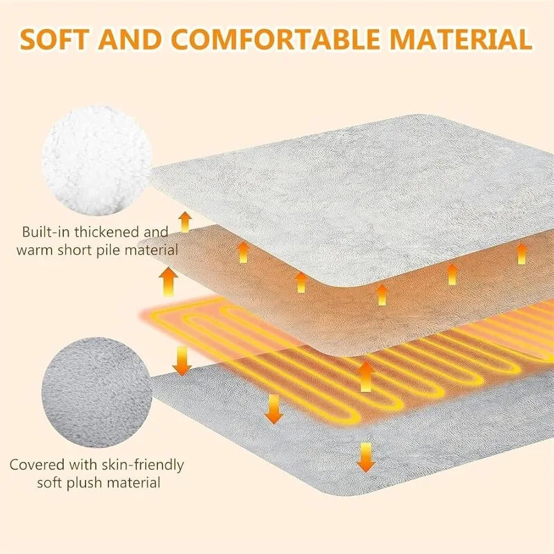 Ultra-Soft Plush, Rechargeable & Washable Heating Pad for Lasting Comfort